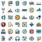 Acoustics icons set vector flat