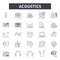 Acoustics line icons, signs, vector set, outline illustration concept