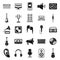 Acoustics tools icons set, simple style