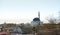 The Acre cityscape with the St John`s church, surrounded by roofs, walls and old residential neighborhood, Israel