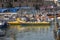 Acre, Israel - 11.05.2018: Active outdoor rest on the Mediterranean sea. Sea trip of group of Arab young people on the rubber boat