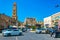 ACRE, ISRAEL, SEPTEMBER 12, 2018: People are strolling in front of Khan al Umdan in Akko, Israel