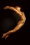 Acrobat dancer toned in gold jumping