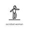 Acrobat Woman icon. Trendy modern flat linear vector Acrobat Woman icon on white background from thin line Ladies collection