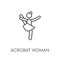 Acrobat Woman linear icon. Modern outline Acrobat Woman logo con