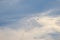 Acrobatic plane aircraft with smoke behind on blue sky