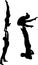 Acrobatic stunt. Gymnasts acrobats vector black silhouette. Gymnasts acrobats vector