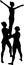 Acrobatic stunt. Gymnasts acrobats vector black silhouette. Gymnasts acrobats vector