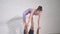 Acrobatic yoga. Young woman and man performing exercises. The combination of acrobatics and yoga