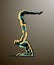 Acrobatics gymnast abstract silhouette icon logo circus show gymnastics dance isolated on lighted gradient background.