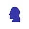 Acromegalia, acromegaly. Neuroendocrine disease. Pituitary gland disease. Man face silhouette isolated. Vector