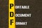 Acronym PDF - Portable Document Format.