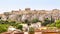 Acropolis of Athens behind Plaka district, Greece