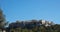 Acropolis of Athens Greece rock and Parthenon on blue sky background, sunny day