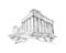 Acropolis of Athens. The Parthenon. Athens. Greece. Hand drawn sketch. Vector illustration.