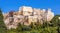 Acropolis of Athens in summer, Greece. Panoramic view of famous ancient Propylaea, entrance gates of Acropolis