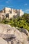 Acropolis fortress from the Areopagus in Athens