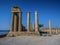 The Acropolis of Lindos in Rhodes, Greece at sunset.