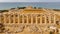 Acropolis of Selinunte,Sicily,Italy.Aerial view of ruins of residential and commercial buildings with columns in ancient Greek