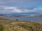 Across Bressay Sound, a view of Lerwick, the main town and port of the Shetland Islands, Scotland, UK - taken on a sunny day with
