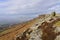 Across the rock strewn slopes of Curbar Edge