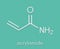 acrylamide molecule, polyacrylamide building block and heat-generated food pollutant. Skeletal formula.