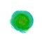Acrylic brush textured turquoise and green round background