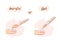 acrylic or gel manicure, acrylic or gel brush, applying extension material, beauty school vector illustration