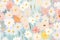 Acrylic illustration of bright summer colors, seamless pattern with acrylic flowers