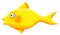 Acrylic illustration of yellow fish
