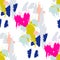 Acrylic paint brush stroke seamless pattern