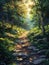 Acrylic painting of a serene forest