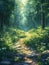 Acrylic painting of a serene forest