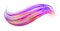 Acrylic purple paint brush stroke. Vector bright spiral gradient 3d paint brush with vibrant texture on white background