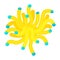 Actinia yellow icon, beautiful sea water anemone