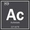 Actinium chemical element, dark square symbol