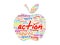 ACTION apple word cloud collage