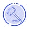 Action, Auction, Court, Gavel, Hammer, Law, Legal Blue Dotted Line Line Icon