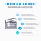 Action, Board, Clapboard, Clapper, Clapperboard Line icon with 5 steps presentation infographics Background