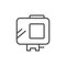 Action camera case line outline icon