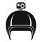 Action camera helmet icon, simple style