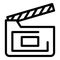 Action clapper icon, outline style