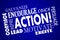 Action Encourage Motivate Inspire Lead Coach Word