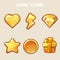 Action gold Game Icons Set