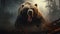 Action-packed Bear In The Forest: Realistic Hyper-detailed Rendering