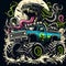 Action-packed monster truck illustration