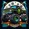 Action-packed monster truck illustration