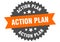 action plan sign. action plan circular band label. action plan sticker