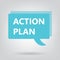 Action plan written on a speech bubble