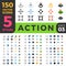 Action Settings 150 line flat isometric mobile web